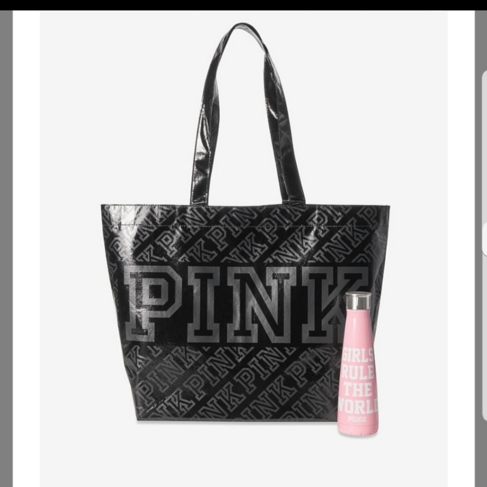 NEW,  VS PINK TOTE WITH S'WELL METAL WATER BOTTLE